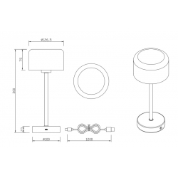 JEFF LED CZARNA LAMPA PRZENOŚNA  RL R59151132